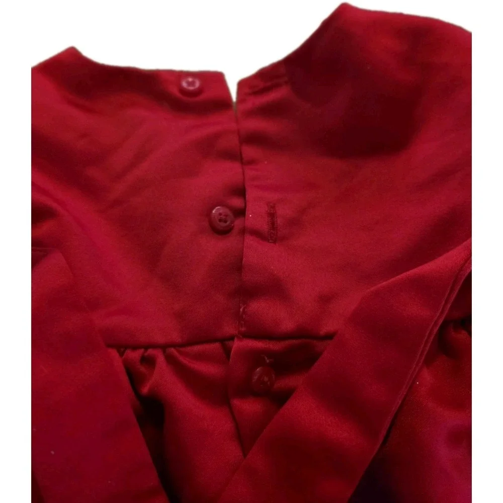 Carter Velvet RED dress. Size 6. Ribbon. Excellent Condition